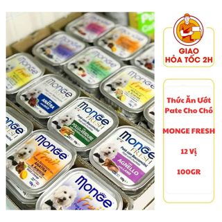 (CÓ QUÀ TẶNG) Thức Ăn Mềm Pate Hộp Cho Chó MONGE FRESH - 12 Vị - 100GR