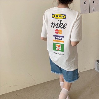 Áo thun tay lỡ cổ tròn unisex nam nữ ni.ke ikea 100% cotton 2c cao cấp form oversize 250gsm