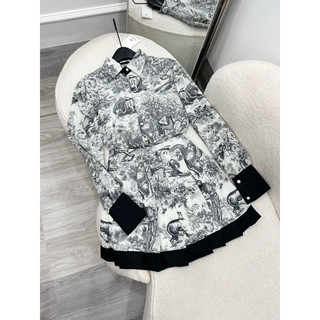 Set bộ áo sơ mi,chân váy xoè lụa xinh iu
