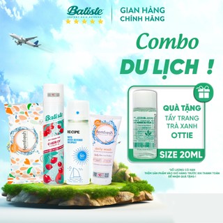 Bộ 4 Sản Phẩm Du Lịch Tiện Lợi Dầu Gội Khô Batiste,Xịt Chống Nắng Re:cipe,Khăn Ướt Vùng Kín-DDVS Femfresh