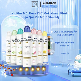 Xịt khử mùi dove khử mùi, kháng khuẩn hiệu quả đủ mùi 150ml mỹ