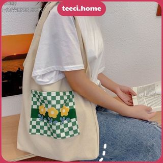 Túi Tote Đựng Bút Túi Vải Đeo Vai Đựng Đồ Mỹ Phẩm Đồ Dùng Túi Xách In Hình Bông Hoa Y010