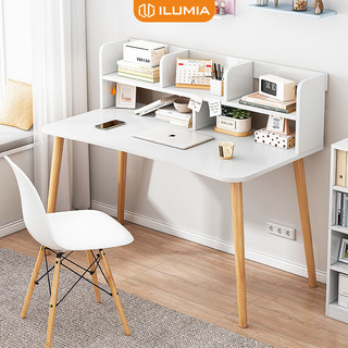 Bàn làm việc có kệ sách chân gỗ sồi tự nhiên thương hiệu ILUMIA - GP197