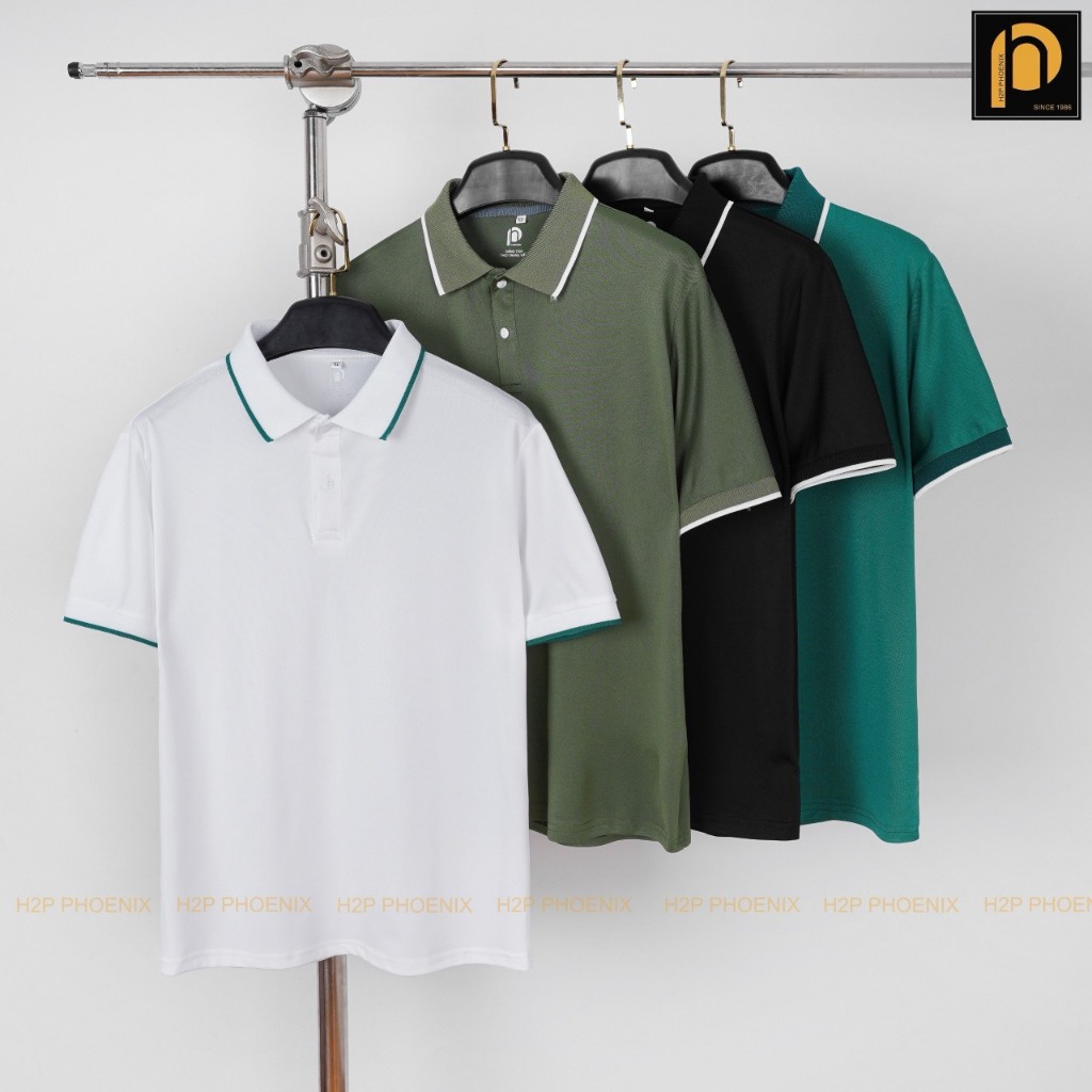 Áo Polo Trơn Nam Nữ H2P PHOENIX Chất Liệu Vải Cá Sấu Cotton Cao Cấp Thoáng Mát Thấm Mồ Hôi Tốt