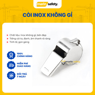 Còi sắt trọng tài, còi inox thể thao loại chất lượng không dây buộc - marin safety