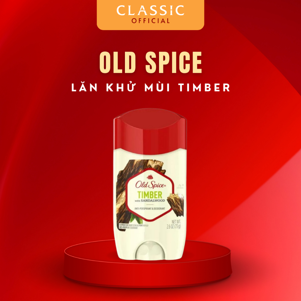 [Mã BMTTC60 giảm đến 60K đơn 50K] Lăn Khử Mùi Old Spice Timber 73g - Chính Hãng USA