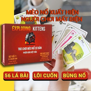 Combo Mèo Nổ Exploding Kittens và 6 bản mèo nổ mở rộng Việt Hóa 155 lá