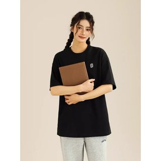  Áo phông Dessuu ngắn tay cổ tròn trơn màu đen