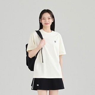  Áo phông Dessuu ngắn tay cổ tròn màu trơn màu be
