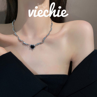 Vòng cổ/dây chuyền kim loại đi tiệc hình trái tim lấp lánh N067