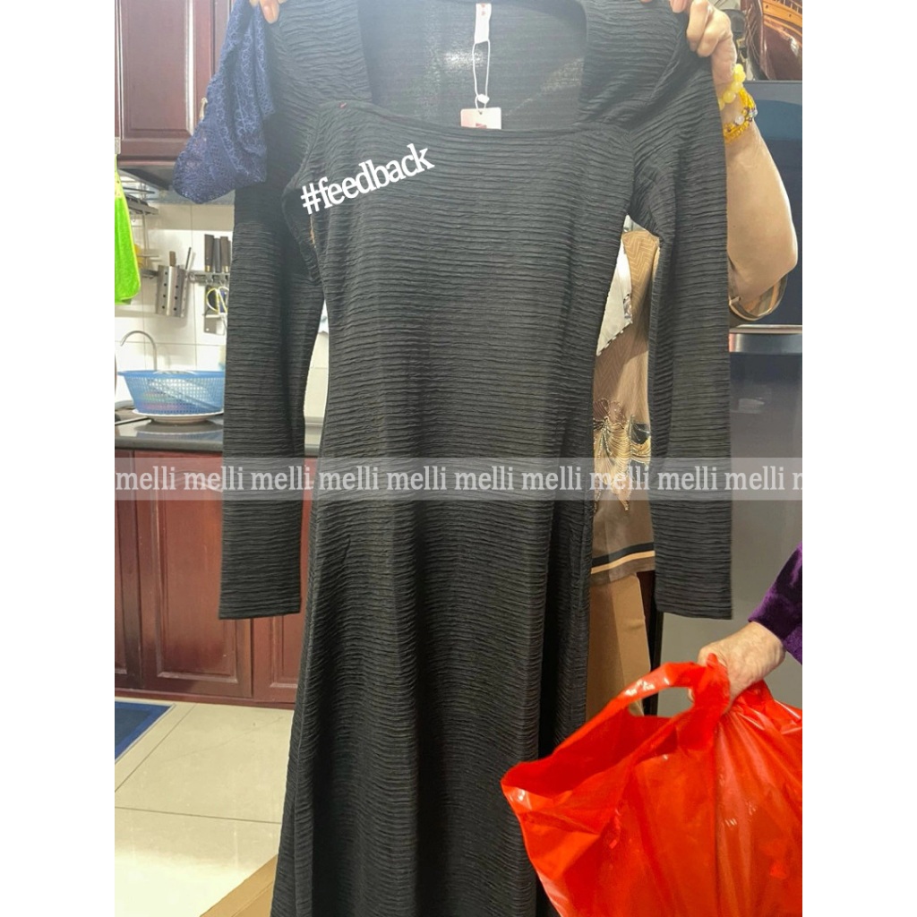 Đầm body nữ dáng dài đuôi cá xốp nhăn, Váy ôm body váy thiết kế không lộ bụng, tôn dáng - Melli