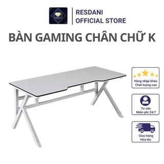 RESDANI Bàn Gaming Chân Chữ K 120x60x75cm Mặt Gỗ MDF,Chân Kim Loại Chắc Chắn,Decor Phòng Bàn Để Máy Tính,Làm Việc
