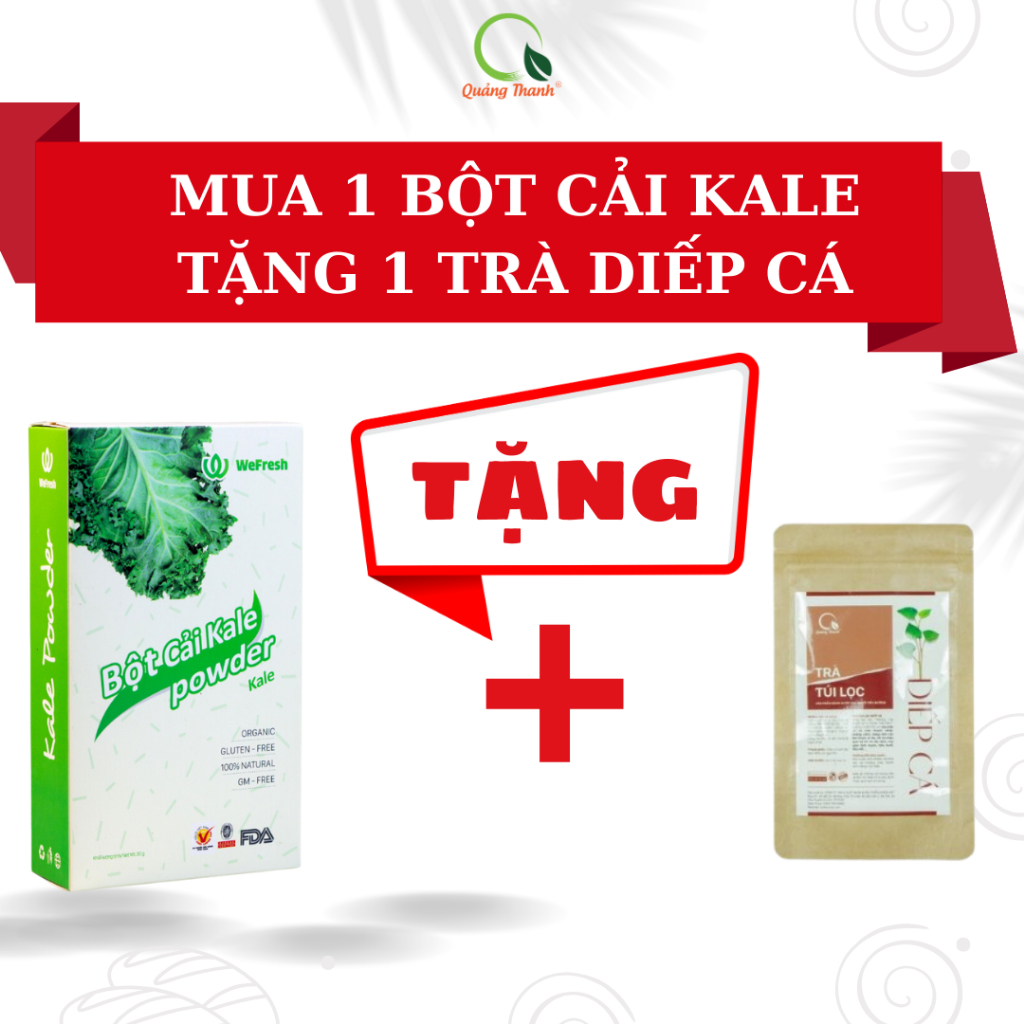 [CHÍNH HÃNG] Bột Cải Xoăn Kale Nguyên Chất Sấy Lạnh - Detox, thải độc cơ thể, giảm cân - Hộp 30G