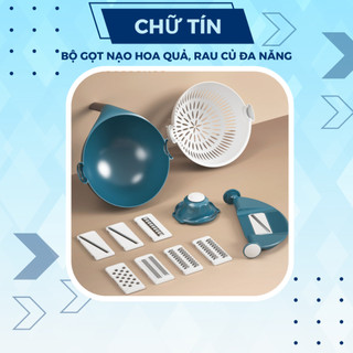 Bộ Dụng Cụ Nạo Gọt Thái Rau Củ Hoa Quả Kèm Rổ Đa Năng