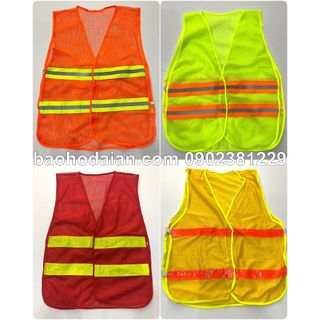 Áo phản quang công nhân lưới có dây thun 2 bên