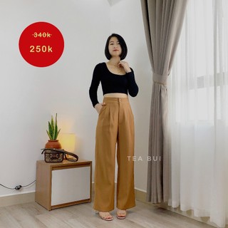 Sale lẻ size quần suông ống rộng lưng cao hack dáng QS4K tk by Tea