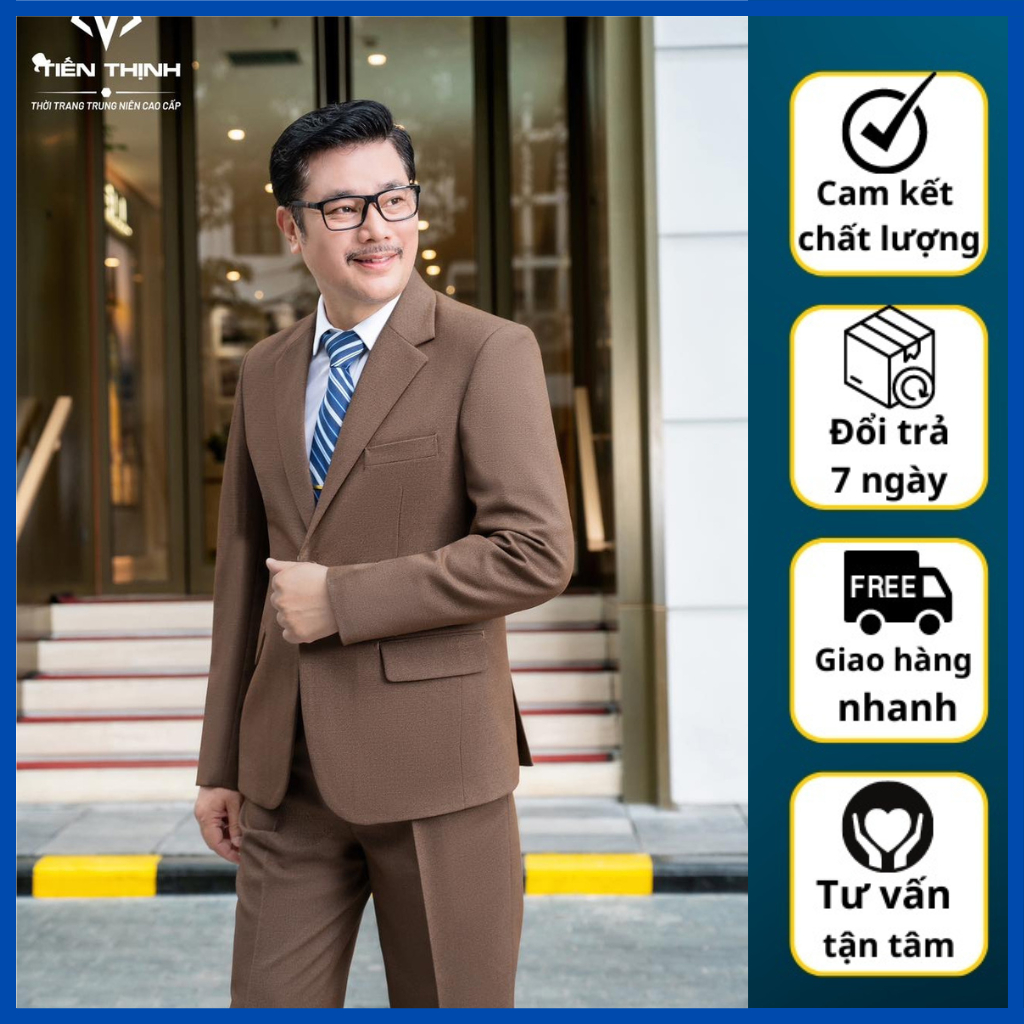 Vest trung tuổi Hồng Ngọc, bộ vest trung tuổi cao cấp ( tặng Calavat )