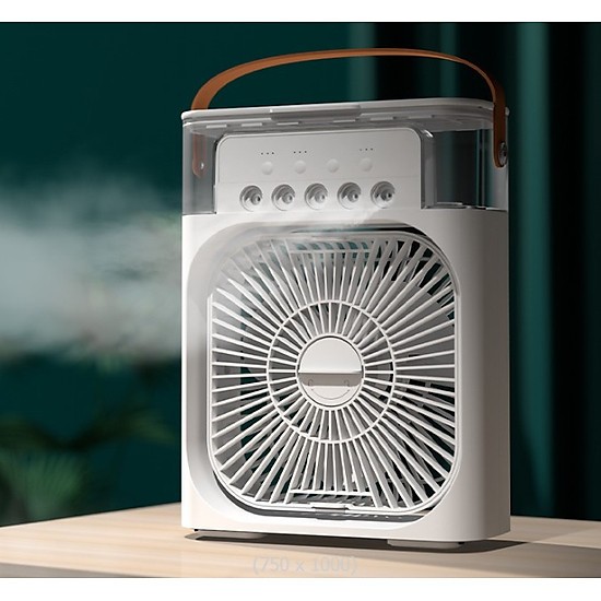 {Giá Sốc} Quạt Phun Sương Mini Có Khay Chứa ĐáTạo Ẩm Làm Mát Kiêm Đèn Ngủ Có Chế Độ Hẹn Giờ TVQ Store