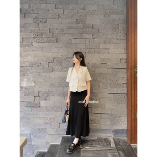 Áo Blazer Dáng Lửng Cộc Tay