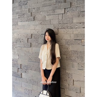 Áo Blazer Dáng Lửng Cộc Tay
