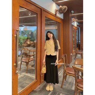 Áo Blazer Dáng Lửng Cộc Tay