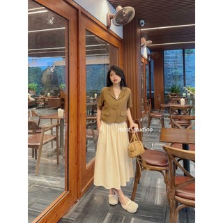 Áo Blazer Dáng Lửng Cộc Tay