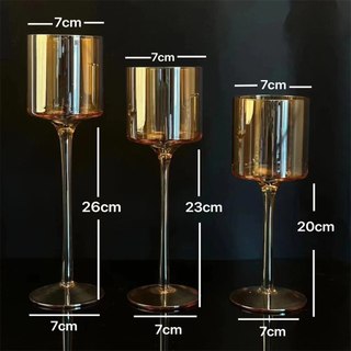 Bộ 3 chiếc cốc đựng nến thủy tính trang trí