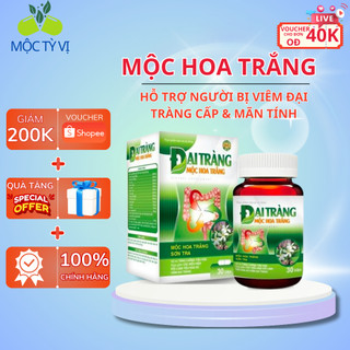 Viên uống ĐẠI TRÀNG MỘC HOA TRẮNG thành phần từ thảo dược tốt cho người bị đại tràng co thắt rối loạn, viêm đại tràng