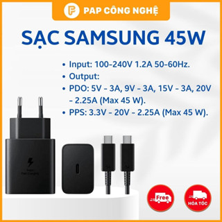 Combo Củ Cáp Sạc Nhanh Samsung 45W (Bảo Hành Lỗi 1 Đổi 1) - Galaxy Note 20/20 Ultra, Note 10/10 Plus, S20/S20 Ultra...