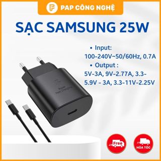 Combo Củ Cáp Sạc Nhanh Samsung 25W (Bảo Hành Lỗi 1 Đổi 1) - Note8,Note9,Note10,Note20,S8,S9,S10,S20,S21...