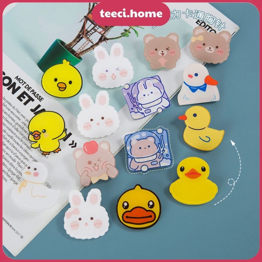 Huy Hiệu Phụ Kiện Cài Áo Vịt Pin Sticker Ghim Trâm Cài Áo Acrylic Trang Trí Balo Túi Ví Mũ Xinh Xắn Teeci C008