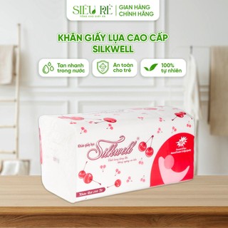 Combo 5 bịch giấy ăn giấy rút Silkwell giấy lụa cao cấp khổ lớn 280 tờ hàng chính hãng RM mềm mịn dẻo dai SW01