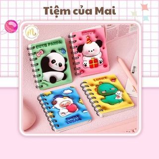 Sổ tay cute ghi chú 3D hình con vật dễ thương,sổ tay hình con vật chống lóa khổ A7