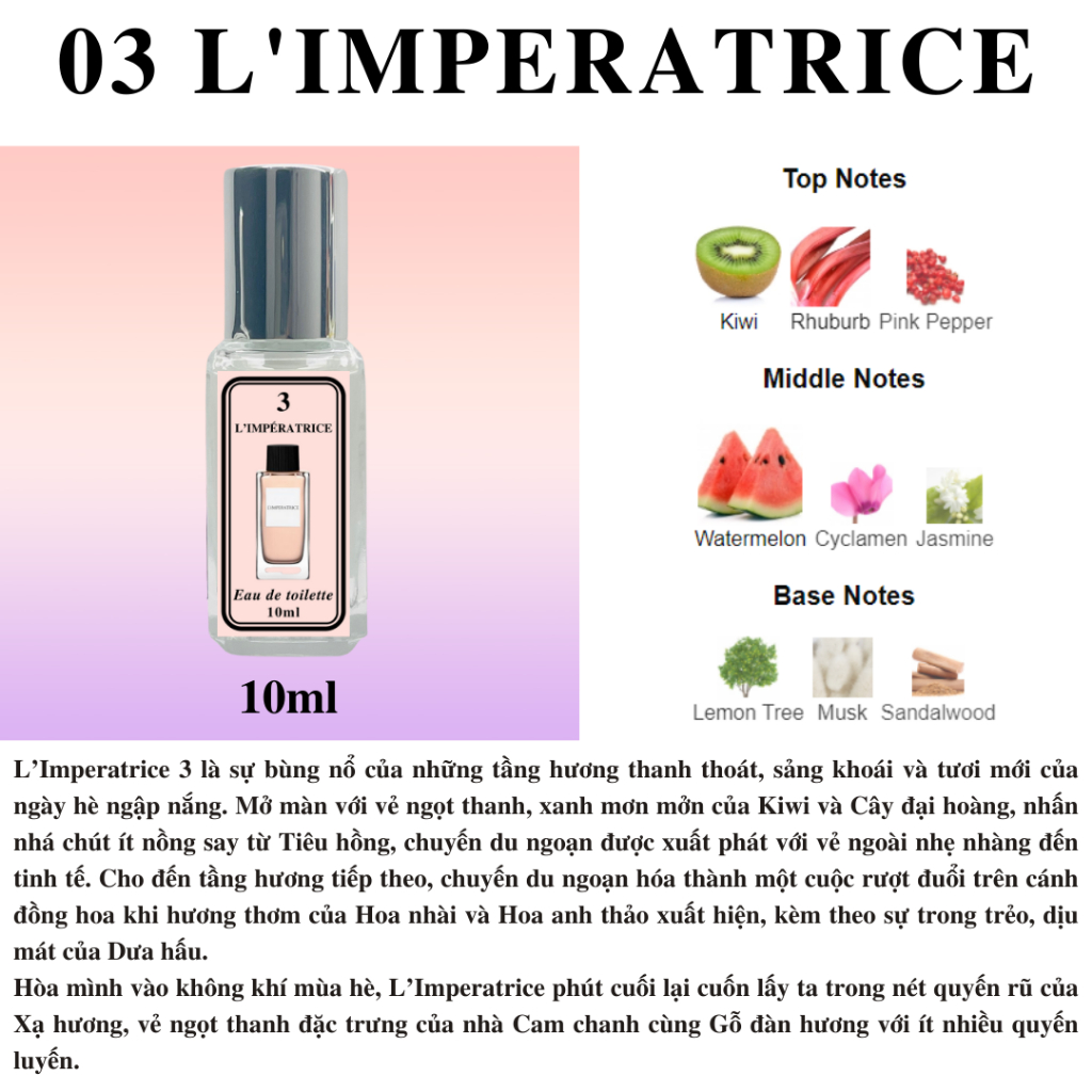 Nước hoa Nữ - 03 Anthology L`Imperatrice EDT