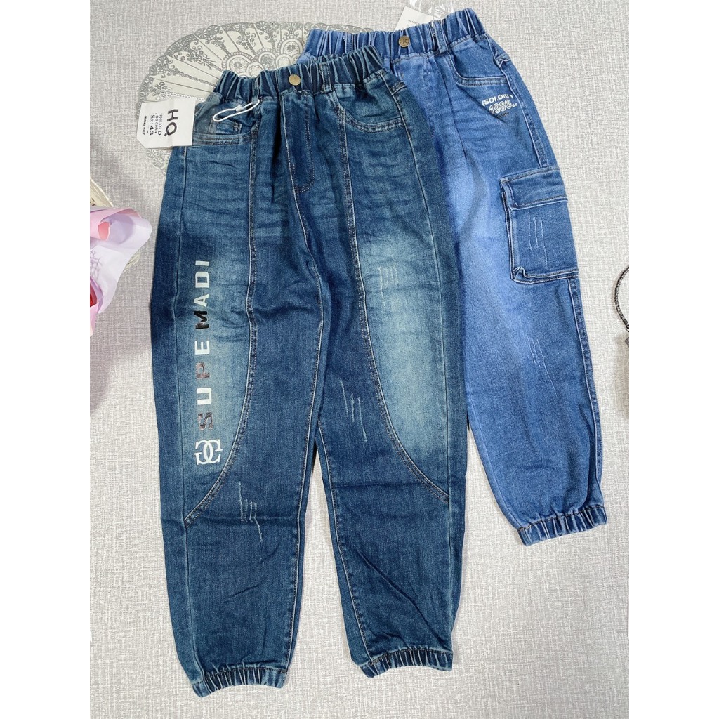 Quần jean dài túi hộp cho bé trai size đại 30-45kg, quần bò dài cho bé đi học, quần jean bé trai