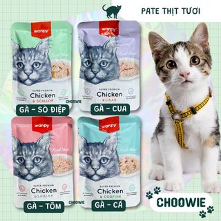  Pate Wanpy cho mèo dạng THỊT TƯƠI 85 gram hàng nhập khẩu | Pate cho mèo loại cao cấp phù hợp mèo mọi lứa tuổi