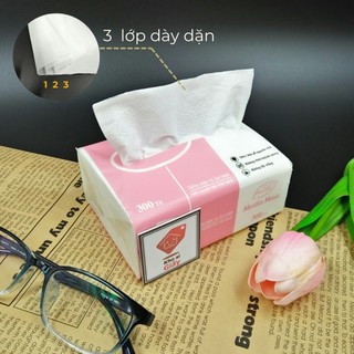 Khăn giấy rút Media 3 lớp bịch nhỏ dai mềm mịn màu pastel - Giấy rút trắng loại 1 bịch nhỏ