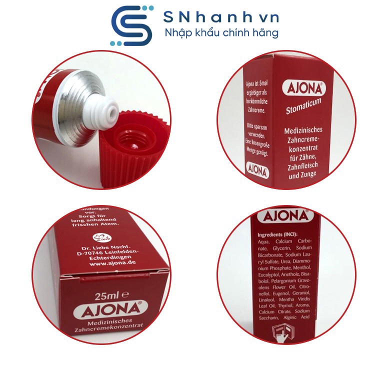 Kem đánh răng y tế cô đặc Ajona Stomaticum Đức, tuýp 25ml