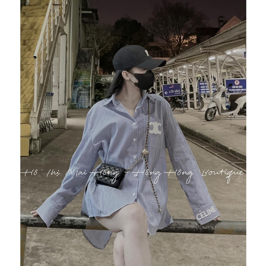 Sơ Mi Nữ, Áo Sơ Mi Ce.line Kẻ Sọc Form Rộng Unisex Hàng Đẹp | BigBuy360 - bigbuy360.vn