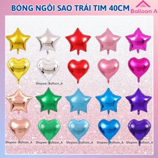 Bong Bóng Trái Tim, Ngôi Sao Nhiều Màu, Đủ Kích Thước Trang Trí Sinh Nhật, Tiệc Tùng