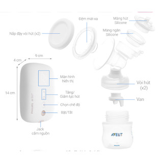 Phụ kiện thay thế máy hút sữa điện đôi Philips Avent Eureka Plus SCF394.11, eureka SCF316, SCF334, SCF393, SCF394