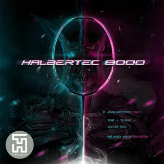 Vợt Cầu Lông Giá Rẻ Carbon Lining Halbertec 8000 Căng Sẵn 10.5 KG Siêu Nhẹ Tặng Ngay Cước BG65 Cuốn Cán, Bao Vợt