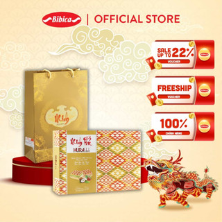 Bánh hura deli minh phú sữa dâu - cốm dừa bibica 448g