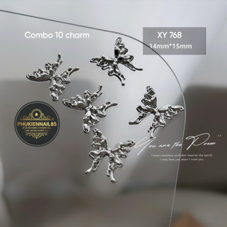 combo 10 charm bướm đính móng tay