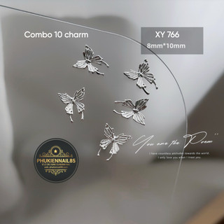 combo 10 charm bướm đính móng tay