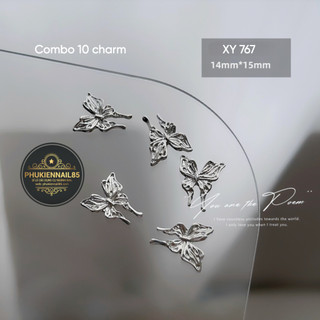 combo 10 charm bướm đính móng tay