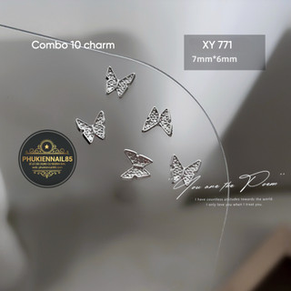 combo 10 charm bướm đính móng tay