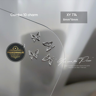 combo 10 charm bướm đính móng tay