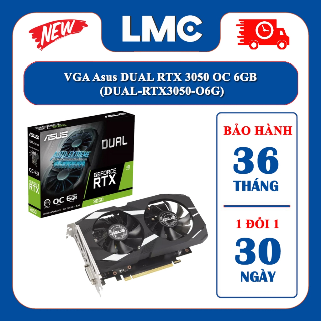 VGA ASUS Dual GeForce RTX 3050 6GB V2 GDDR6 (DUAL-RTX3050-6G-V2) (Chính hãng - Bảo hành 36 tháng) | BigBuy360 - bigbuy360.vn