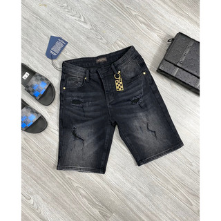 ⚡️ 𝐋𝐈𝐌𝐈𝐓𝐄𝐃 ⚡️Quần jeans nam - Quần short jeans nam dsq đen vảy sơn logo trắng cao cấp